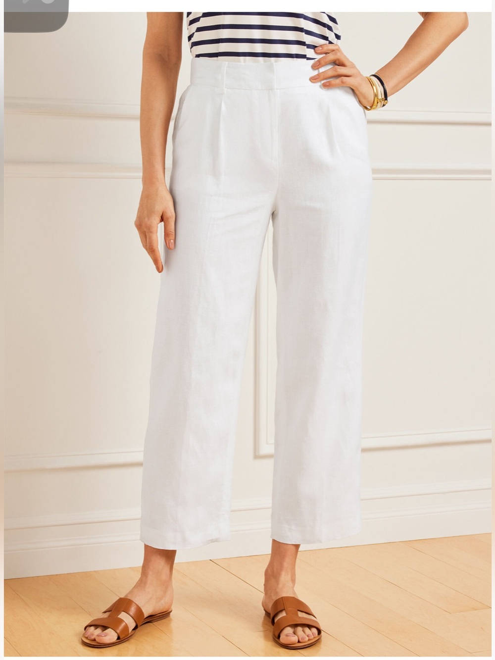 Talbots Bristol Crop Linen pants EUC 12